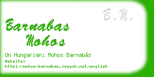 barnabas mohos business card
